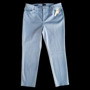 Talbots Slim Ankle Jeans Womens 14 Light Blue NWT New Slimming Stretch Denim New